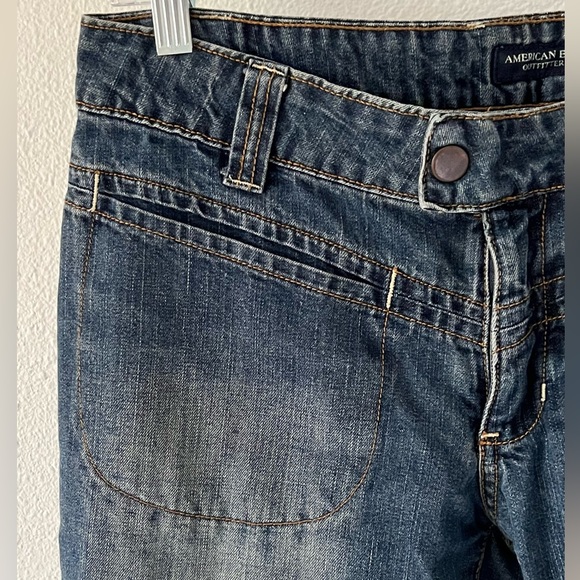 American eagle outfitters vintage Y2K flare low rise boho blue jeans size 6 - Picture 3 of 14